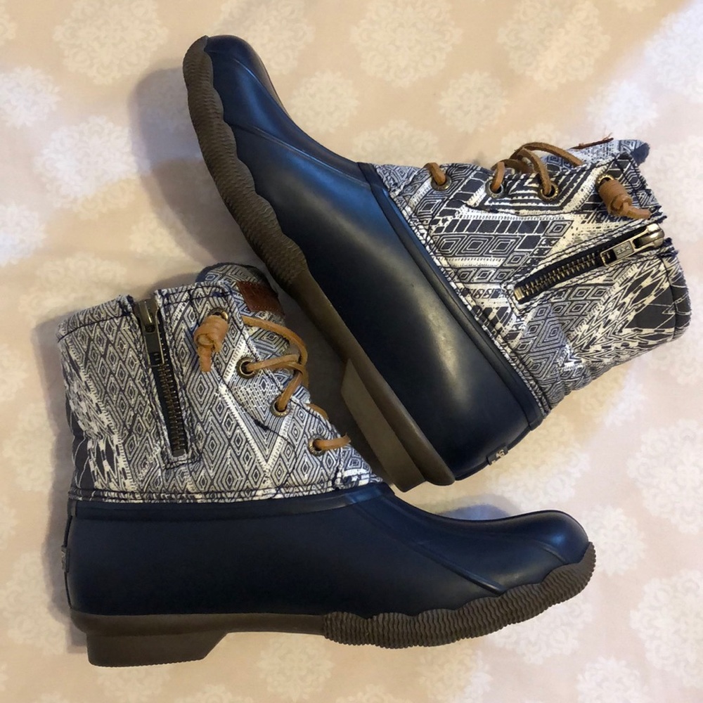 Sperry Saltwater Duck Boots Navy Nautical